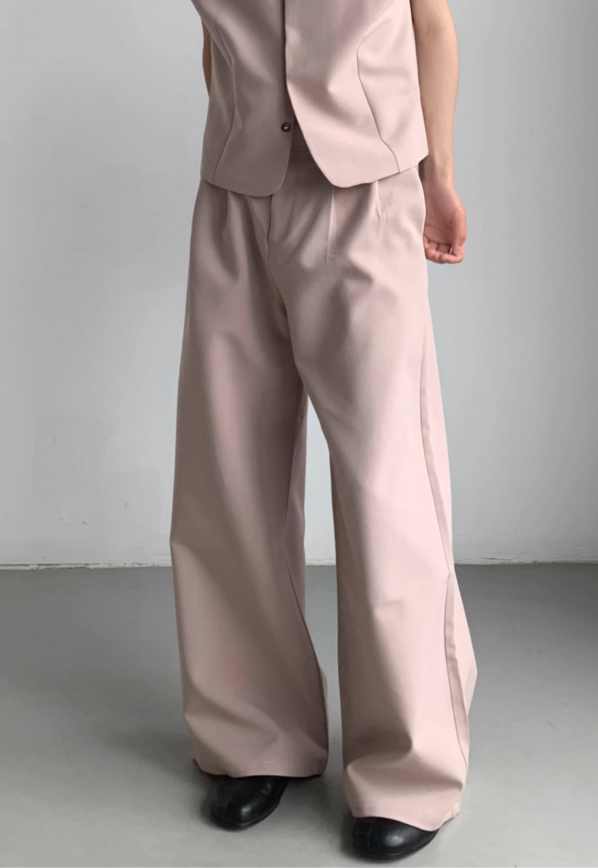 Men's pink premium design vest suit set