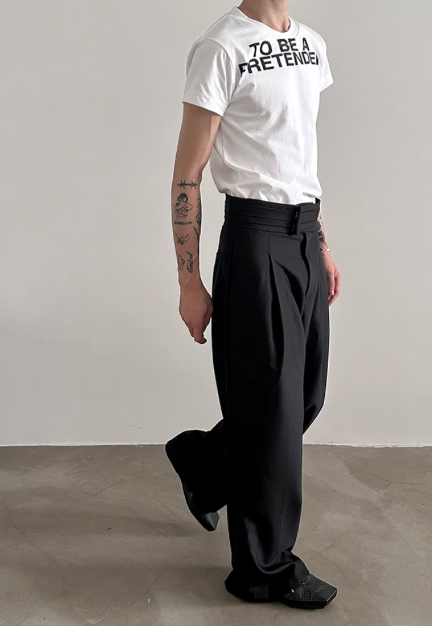 Men's loose-fitting suit trousers