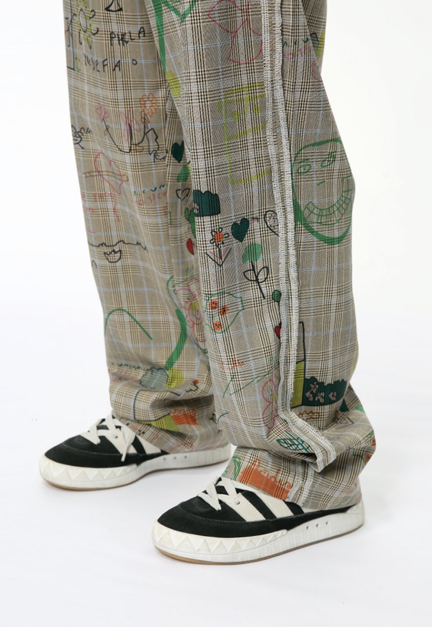 Men's Cartoon graffiti casual trousers