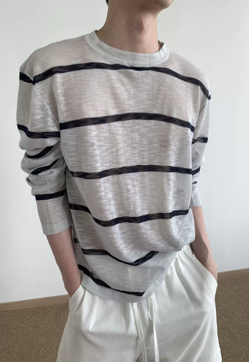 Men's Sheer Stripe Relaxed Tee