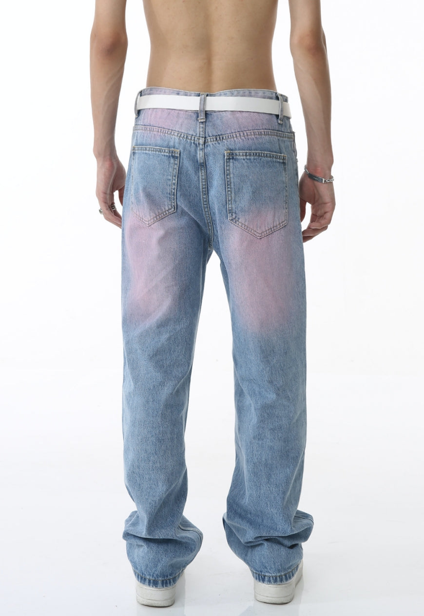 Unisex Graffiti Smudged Gradient Jeans