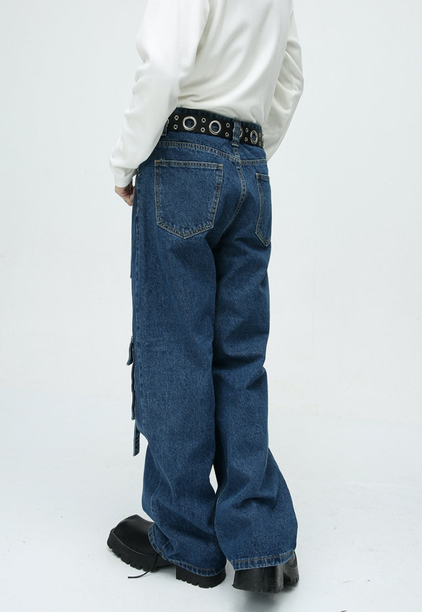 Unisex Cargo jeans with multi-pocket design