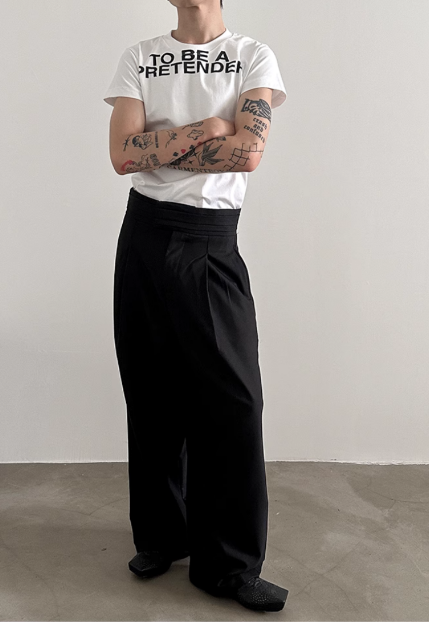 Men's loose-fitting suit trousers