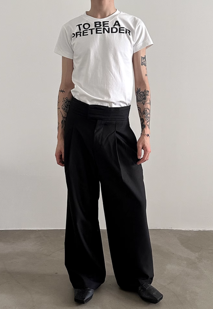 Men's loose-fitting suit trousers