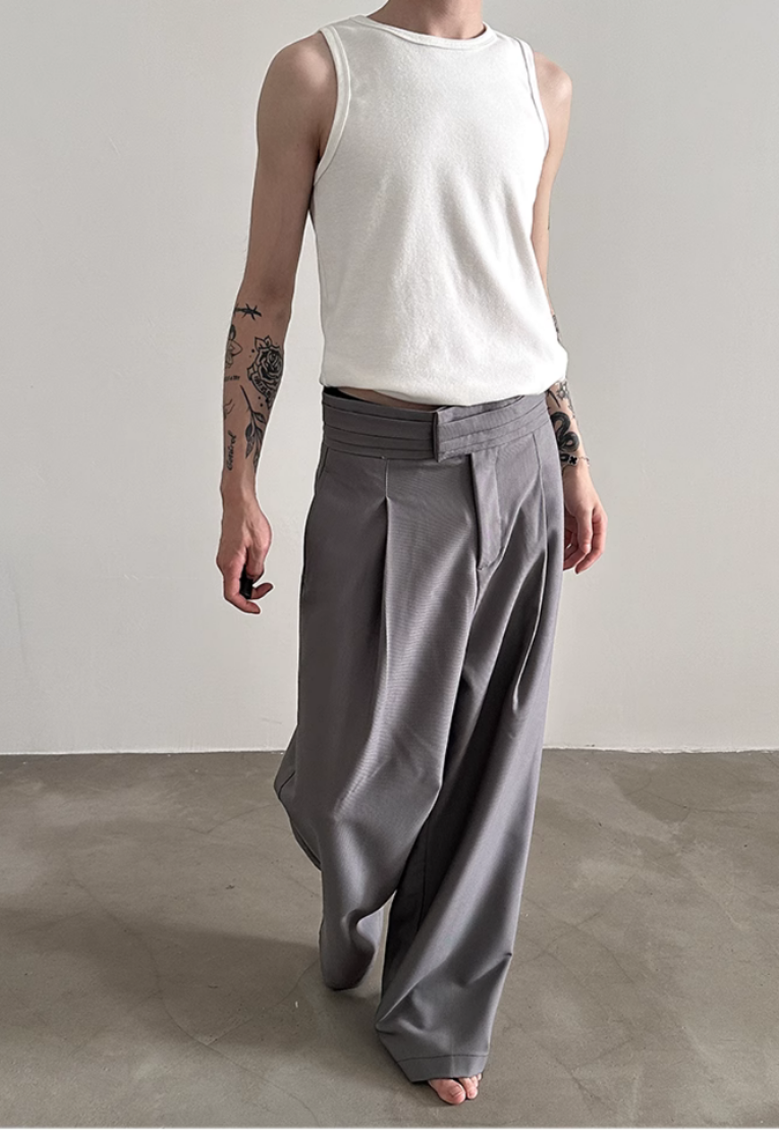 Men's loose-fitting suit trousers