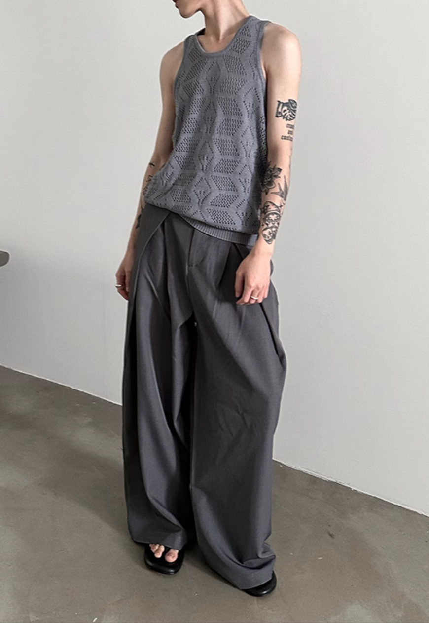 Men's Retro hollow knitted vest