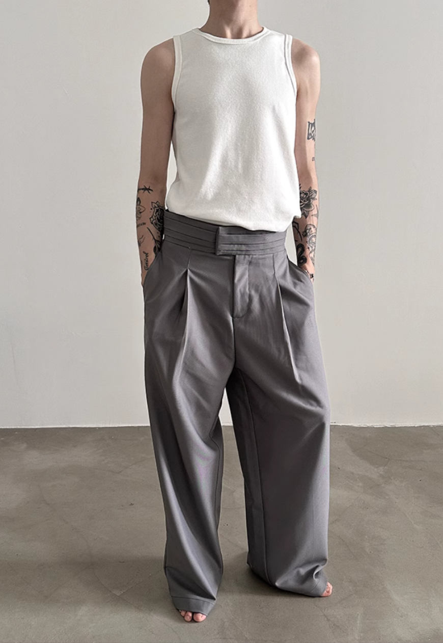Men's loose-fitting suit trousers