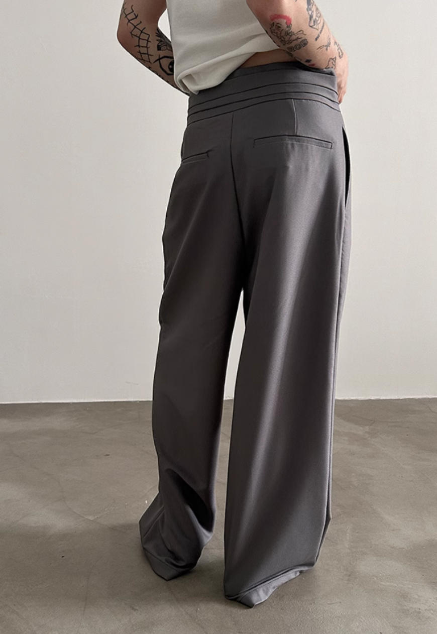 Men's loose-fitting suit trousers