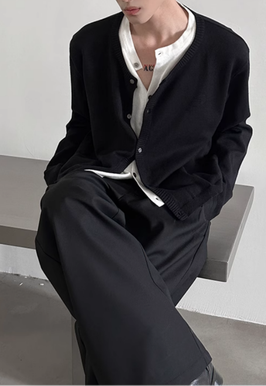 Men's Fake two-piece contrasting color sweater