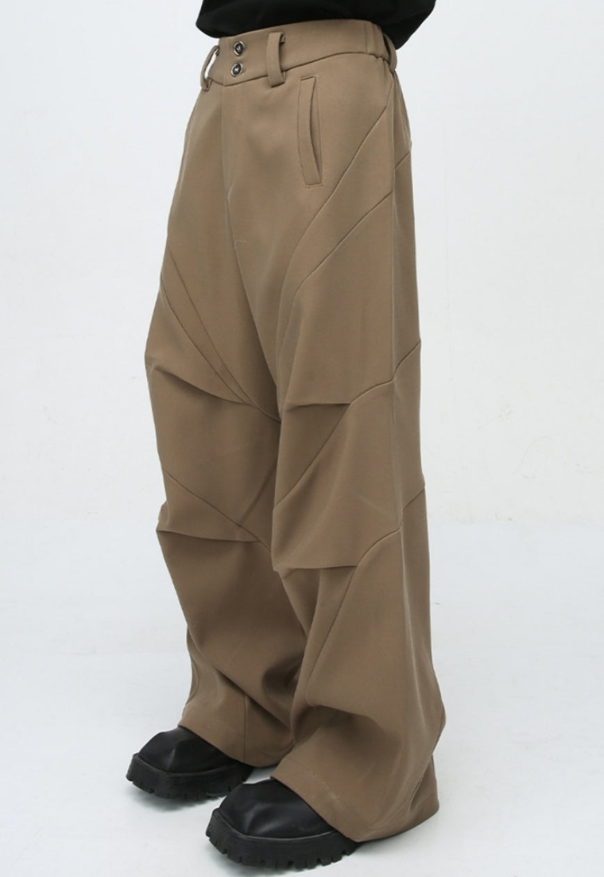 Unisex twill multi-layered casual pants