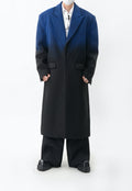 Men's Tie-dye gradient wool coat with silhouette design