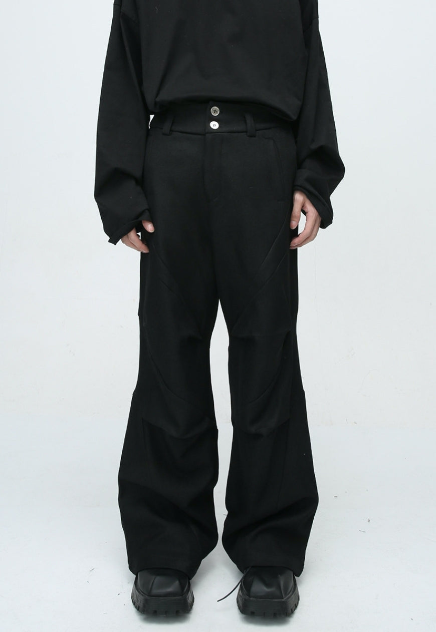 Unisex twill multi-layered casual pants