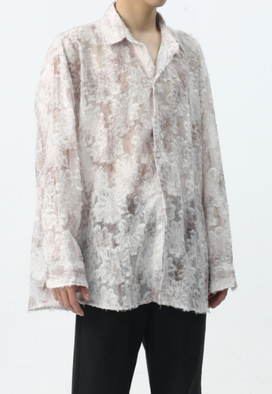 Men's see-through jacquard shirt