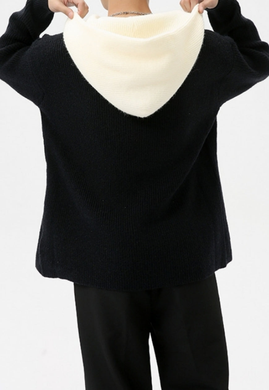 Men's color hooded sweater