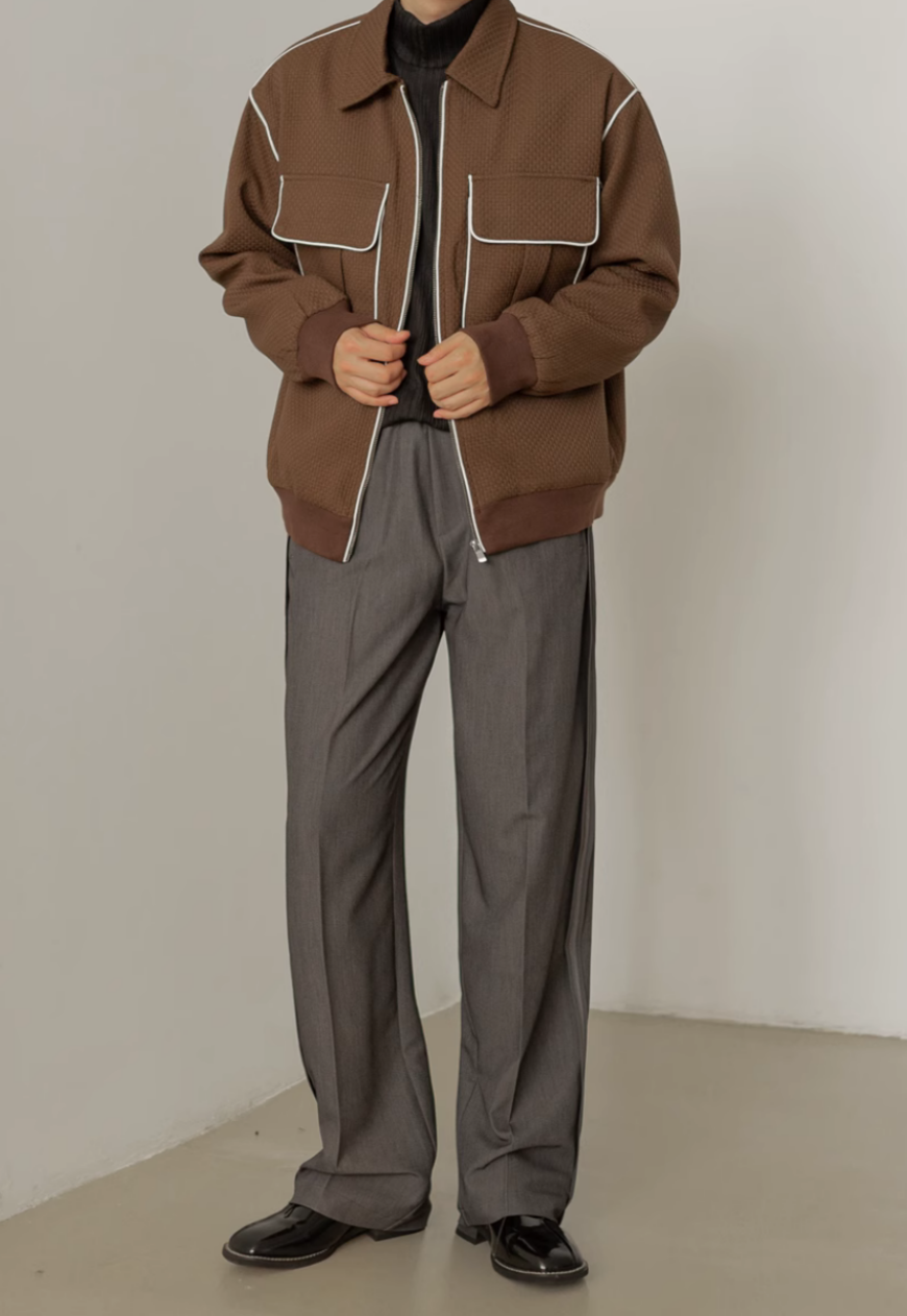 Men's Contrast lapel check jacket