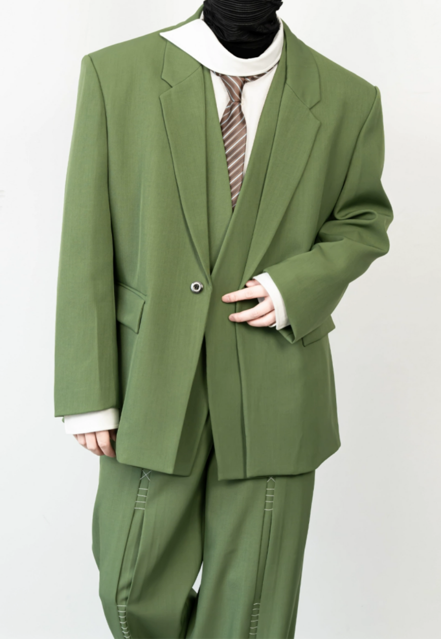 Men's Pamine green high-end suit set