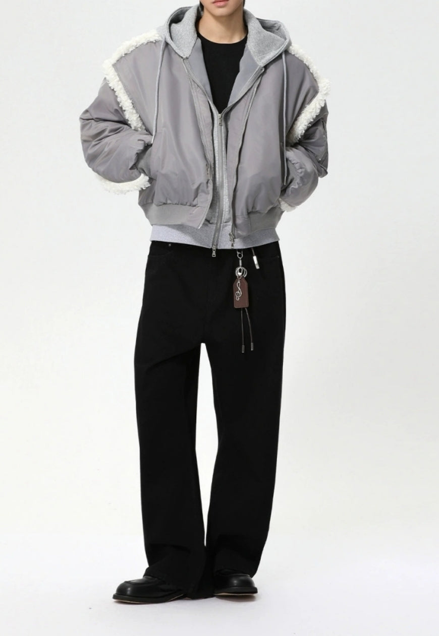 Men's Raw-edged baseball jacket