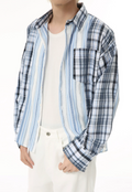 Men's striped plaid retro shirt