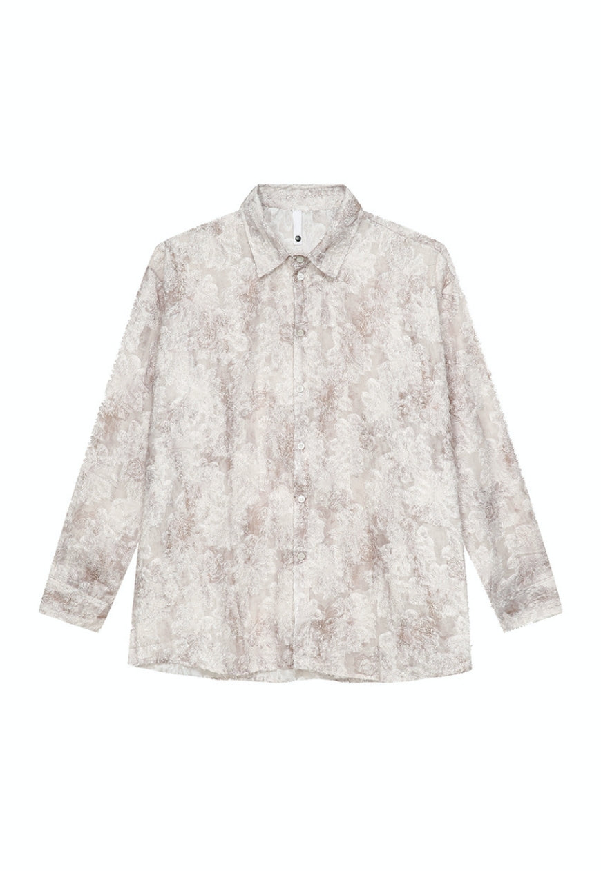 Men's see-through jacquard shirt