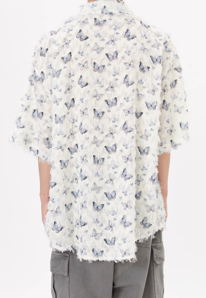 Men's Tassel butterfly short-sleeved shirts