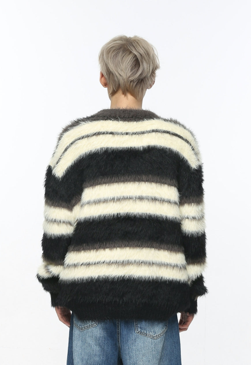 Men's striped seahorse sweater