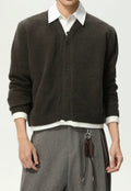 Men's two-piece V-neck knit sweater