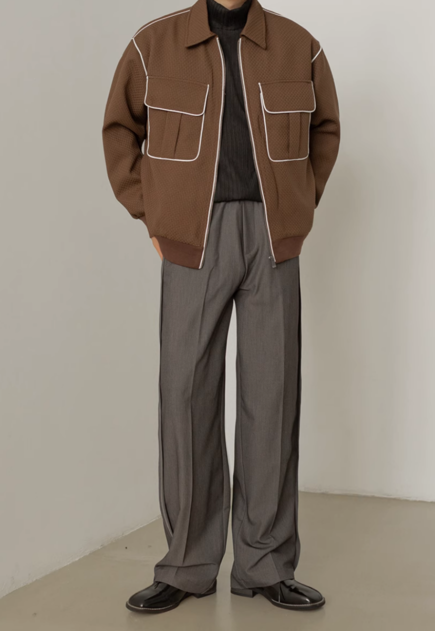 Men's Contrast lapel check jacket