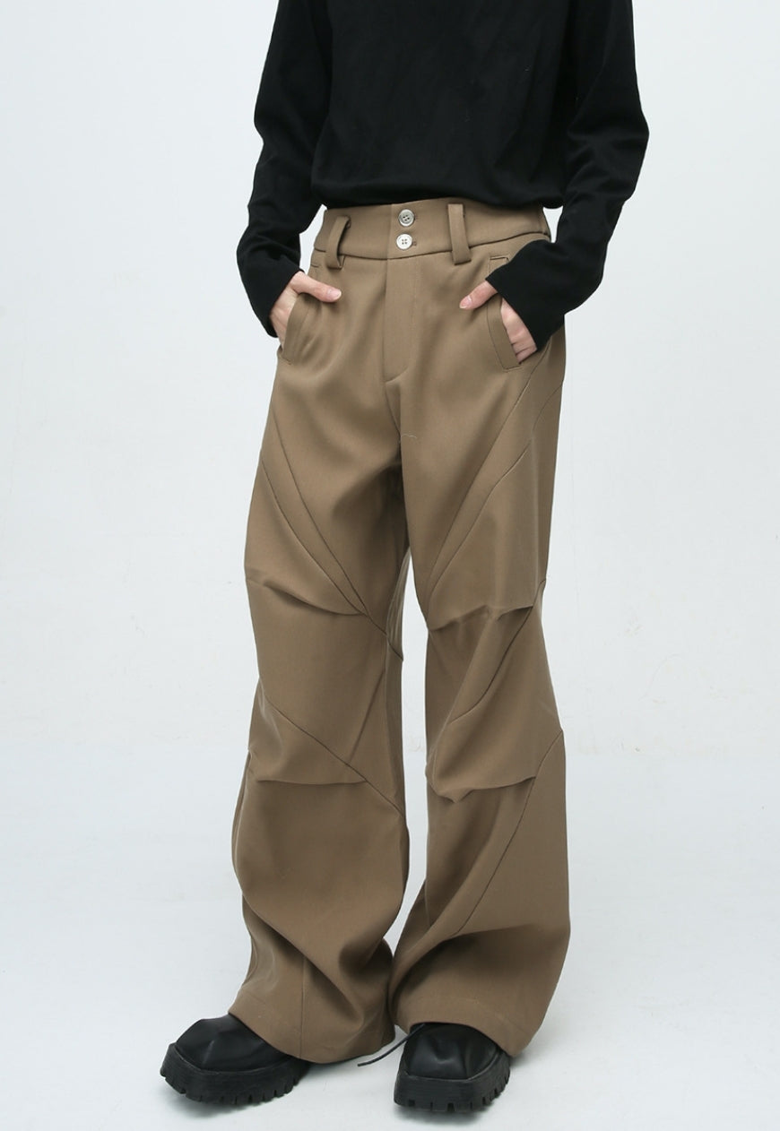 Unisex twill multi-layered casual pants