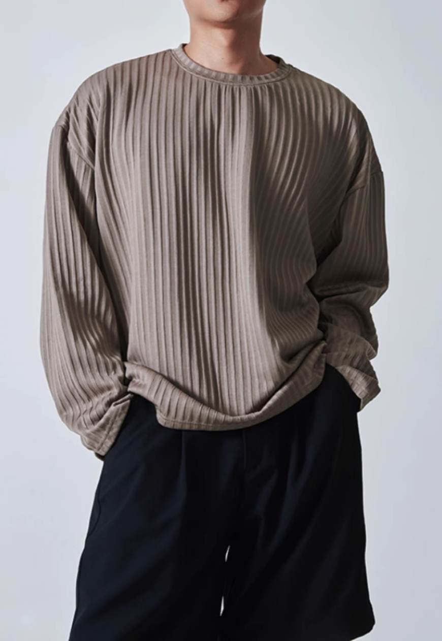 Men's Three-dimensional striped top