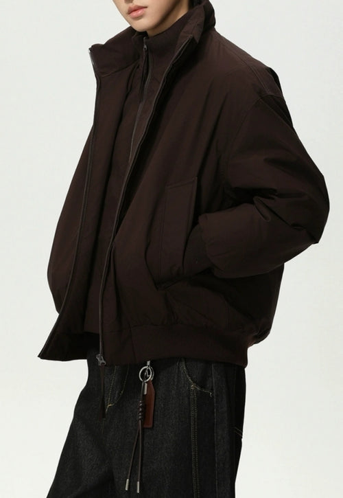 Men's Cleanfit Stand Collar Thick Down Jacket