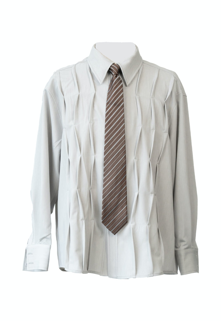 Men's French Vintage Pleated Shirt