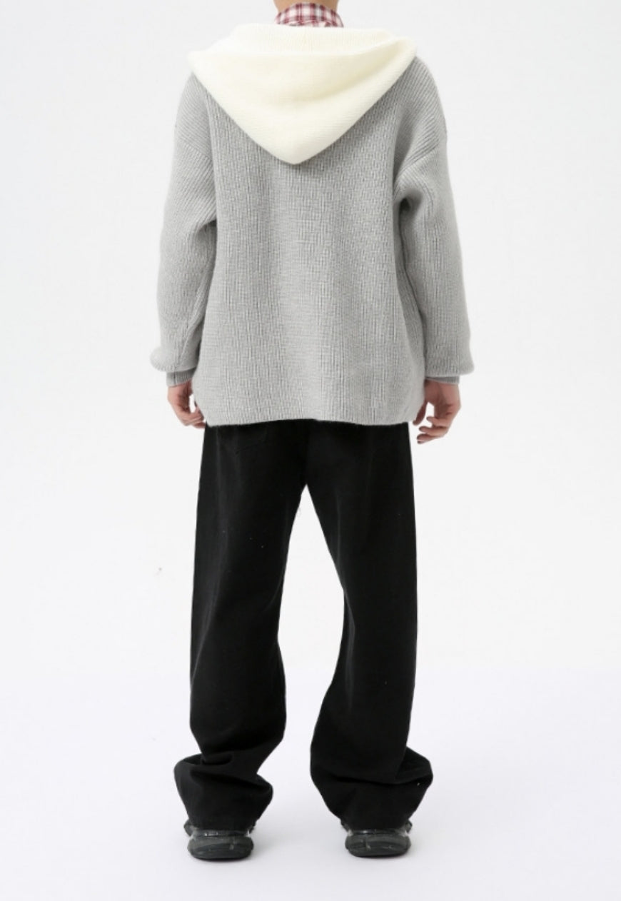 Men's color hooded sweater