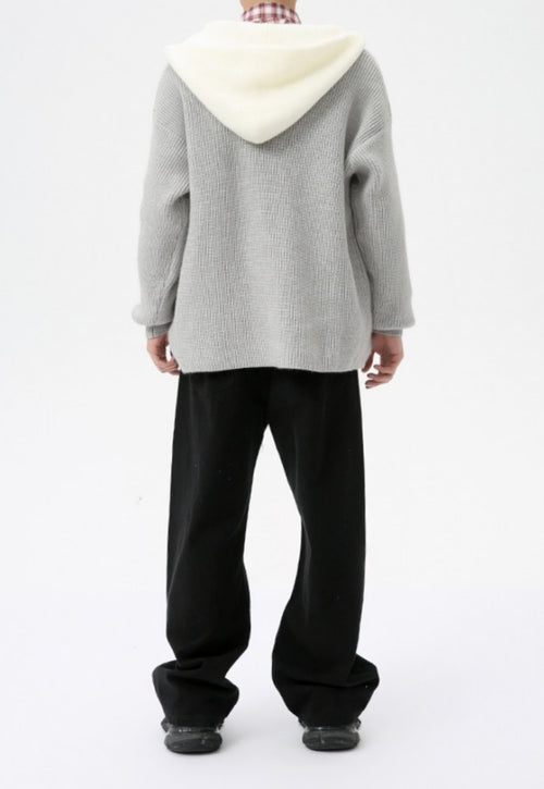 Men's color hooded sweater