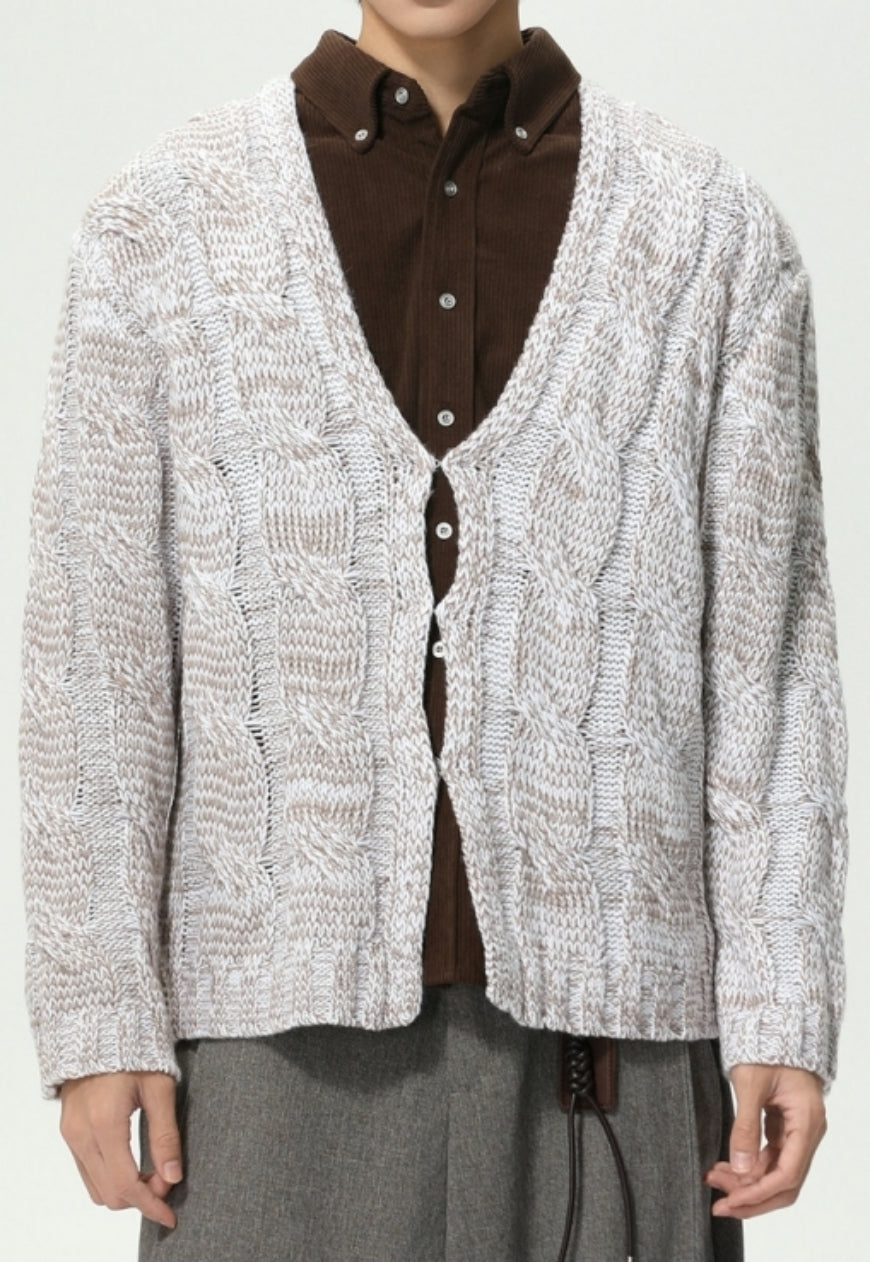Men's V-neck cardigan knitwear