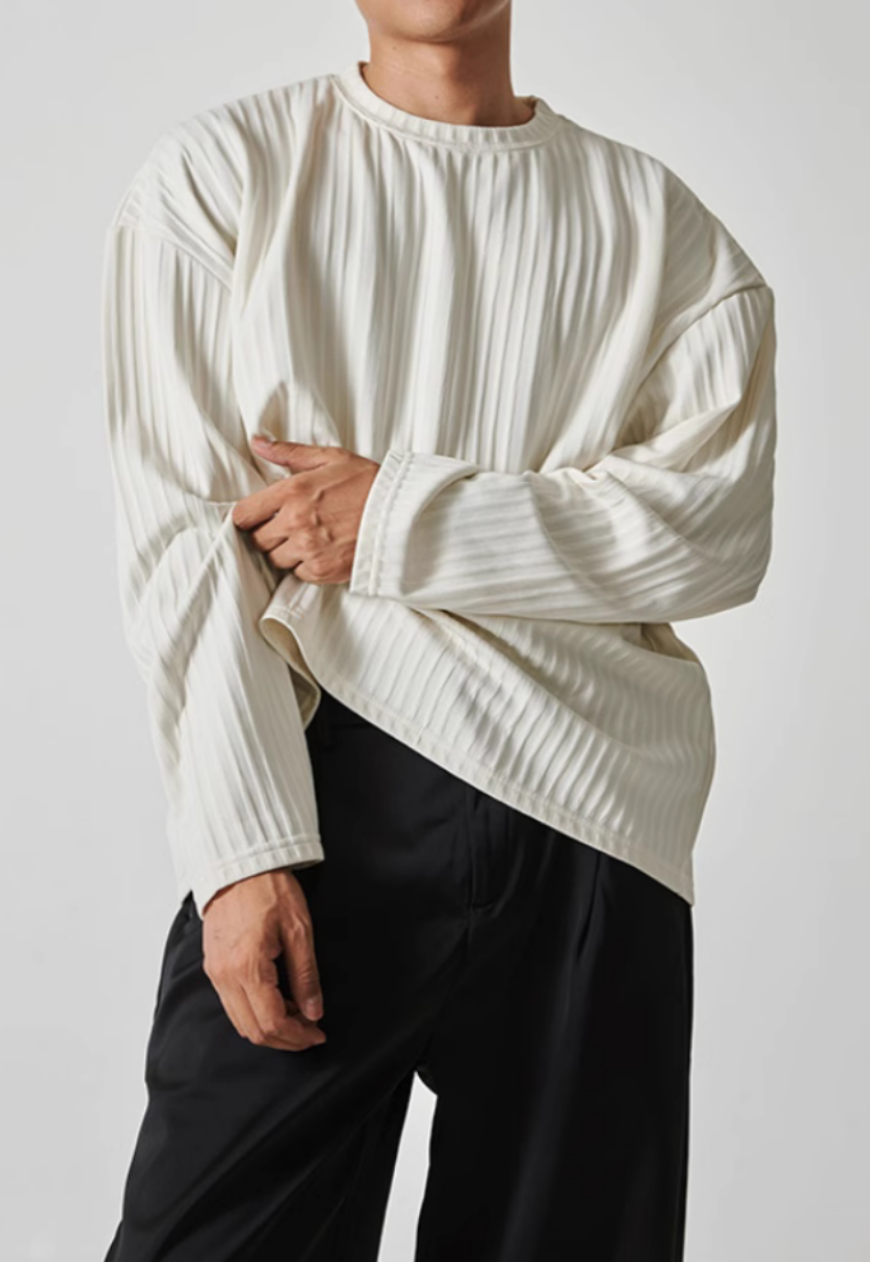 Men's Three-dimensional striped top