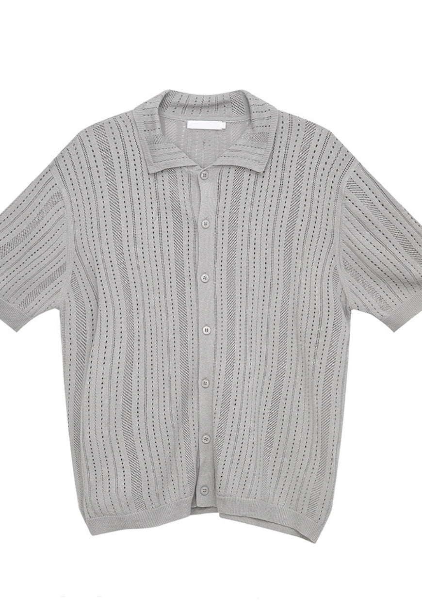 Men's Vintage hollow knitted shirt