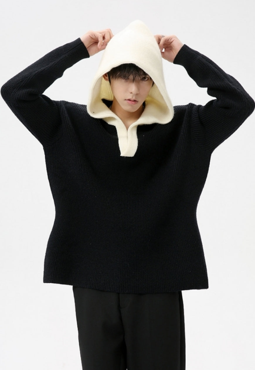Men's color hooded sweater