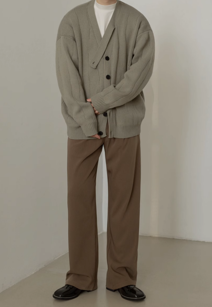 Men's Thickened v-neck cardigan sweater