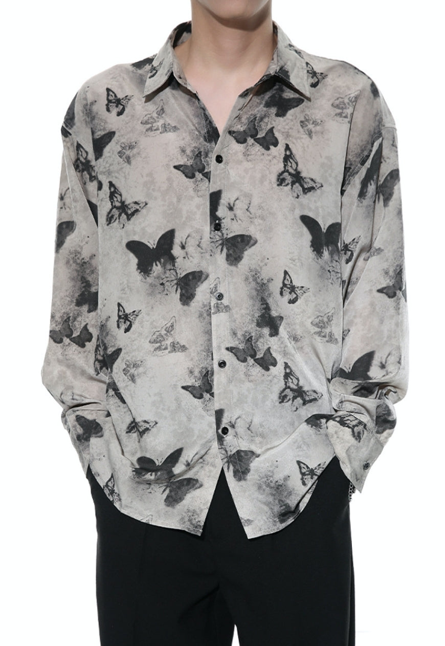 Men's Creative butterfly ink shirt