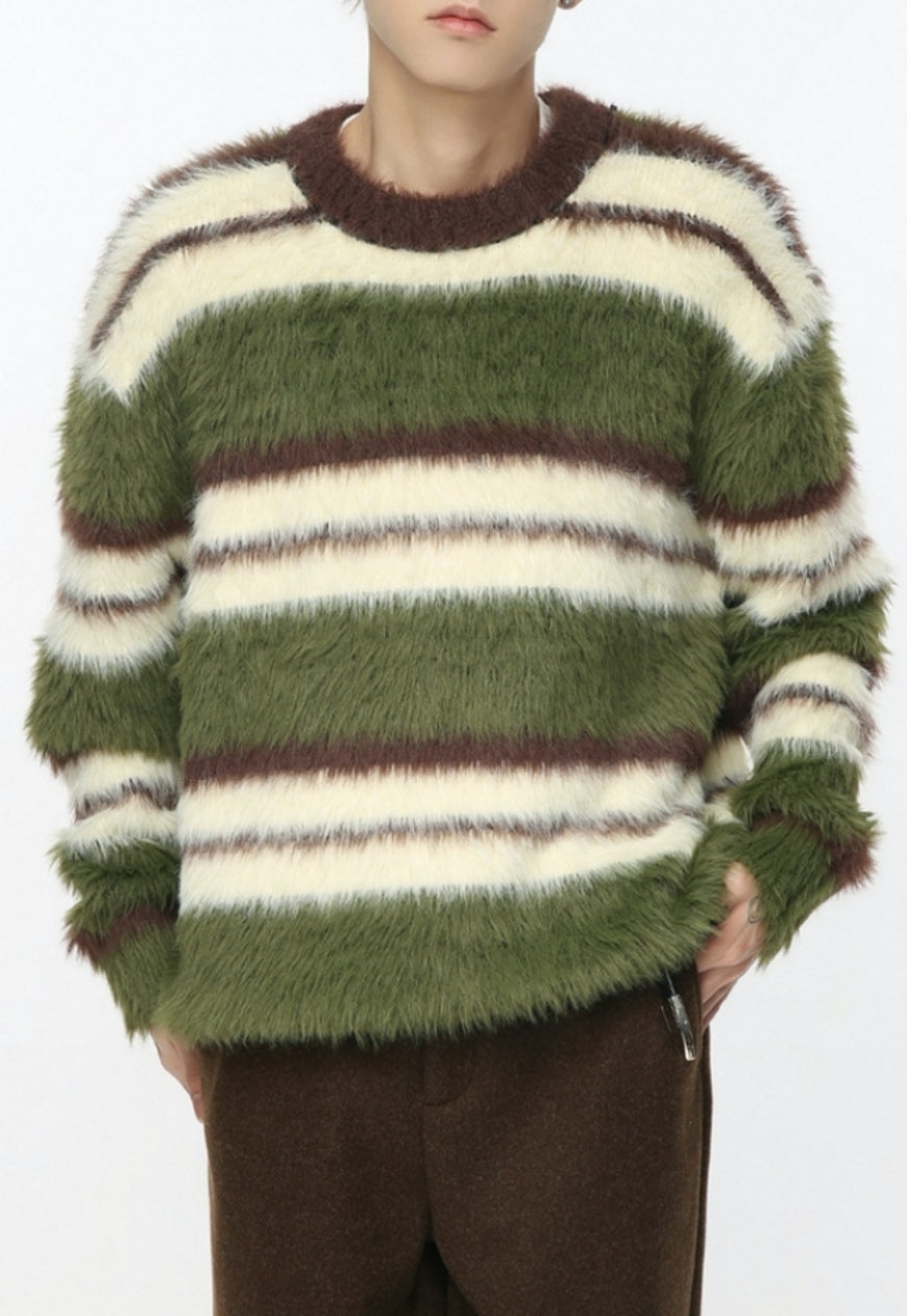Men's striped seahorse sweater