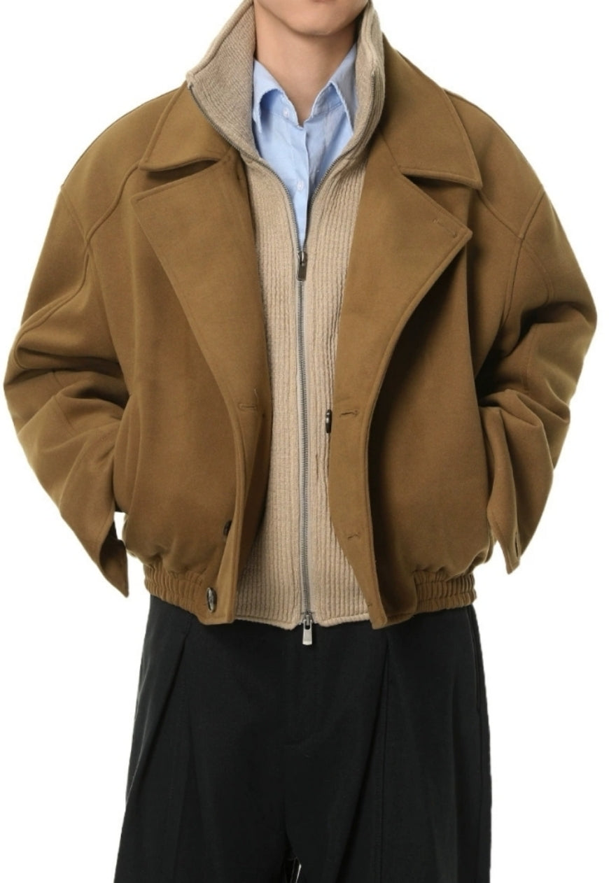 Men's Diamond pattern cotton-padded jacket