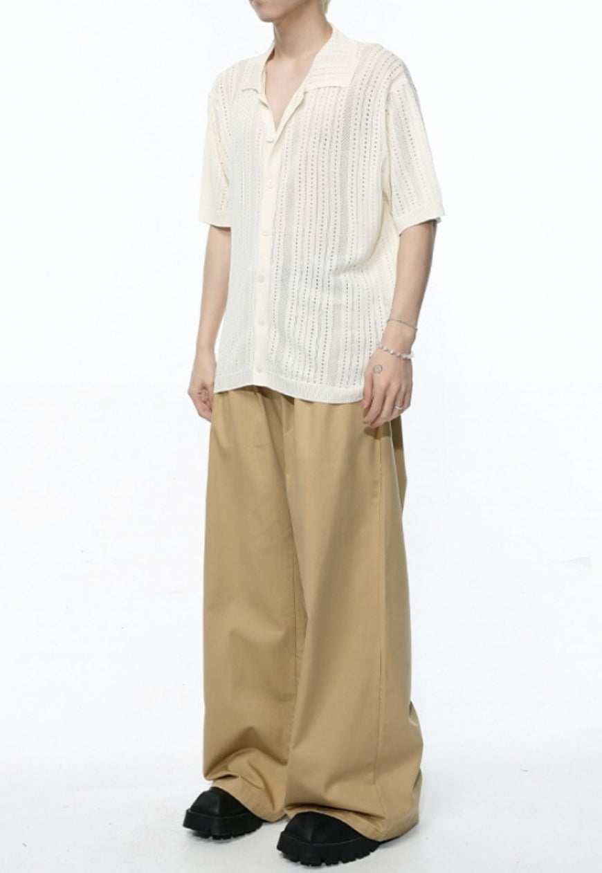 Men's Vintage hollow knitted shirt