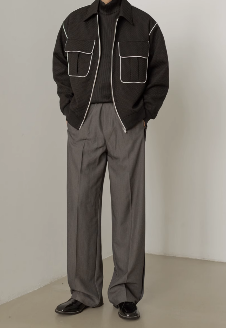 Men's Contrast lapel check jacket