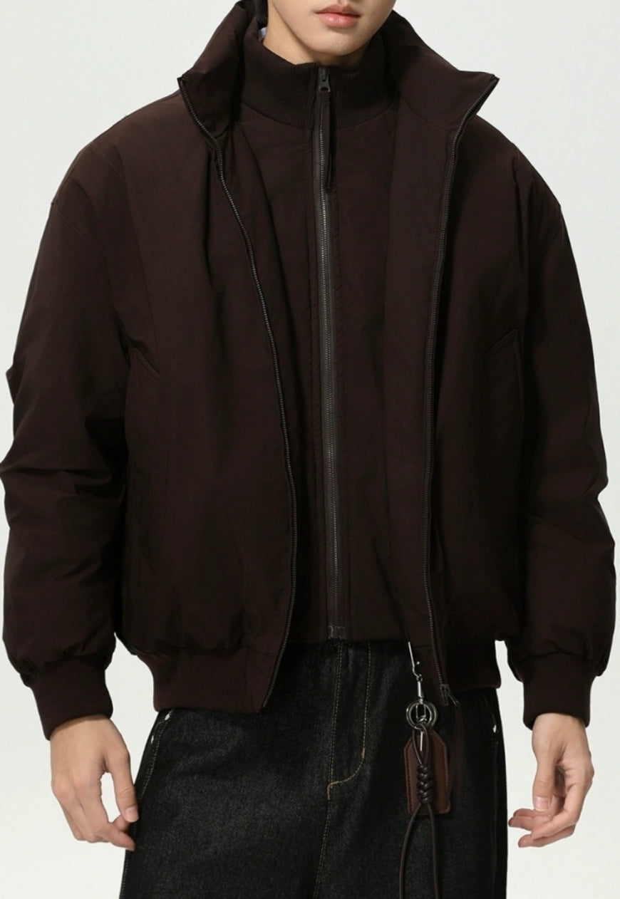 Men's Cleanfit Stand Collar Thick Down Jacket