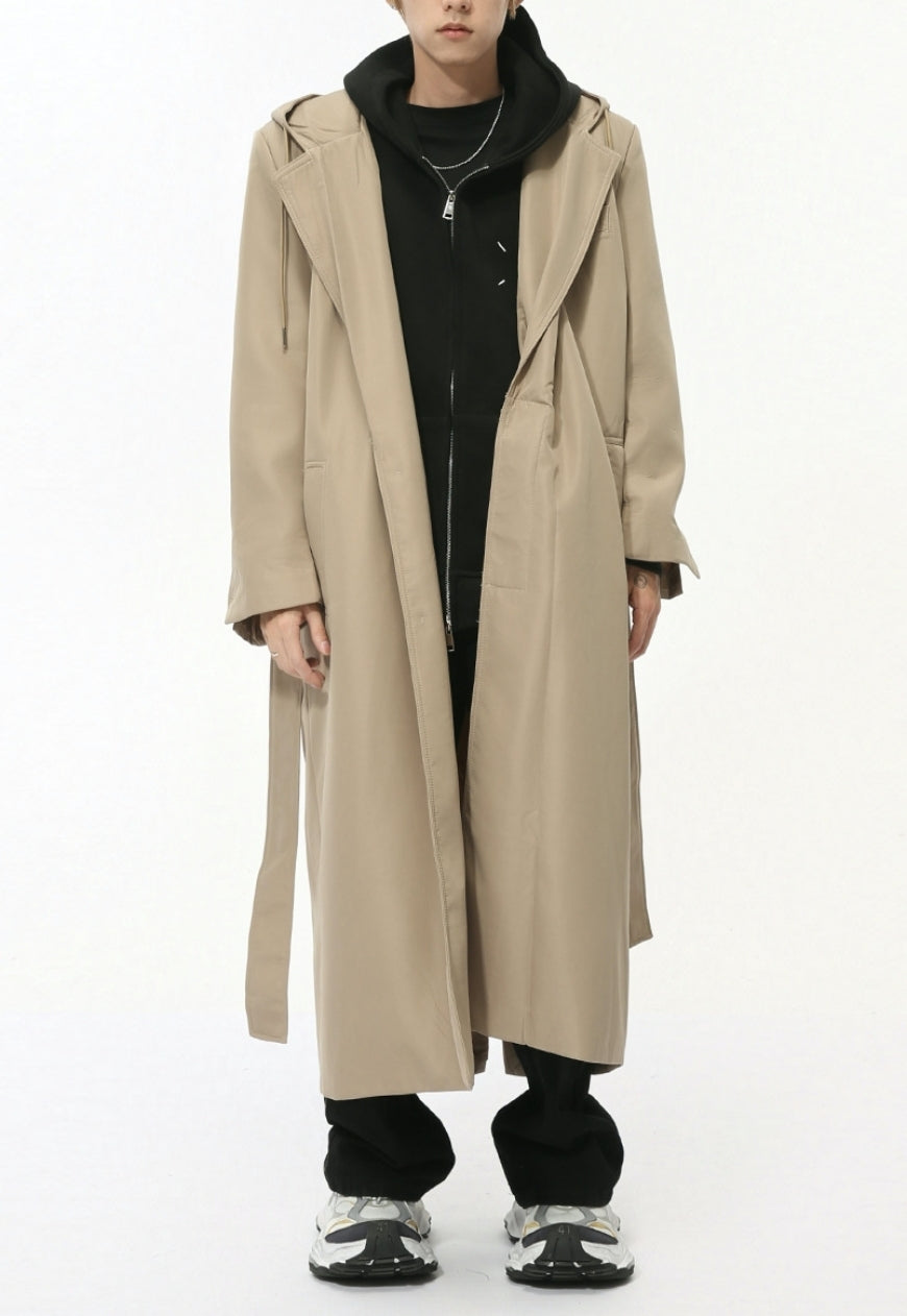 Men's Elegant strappy shoulder-padded coat