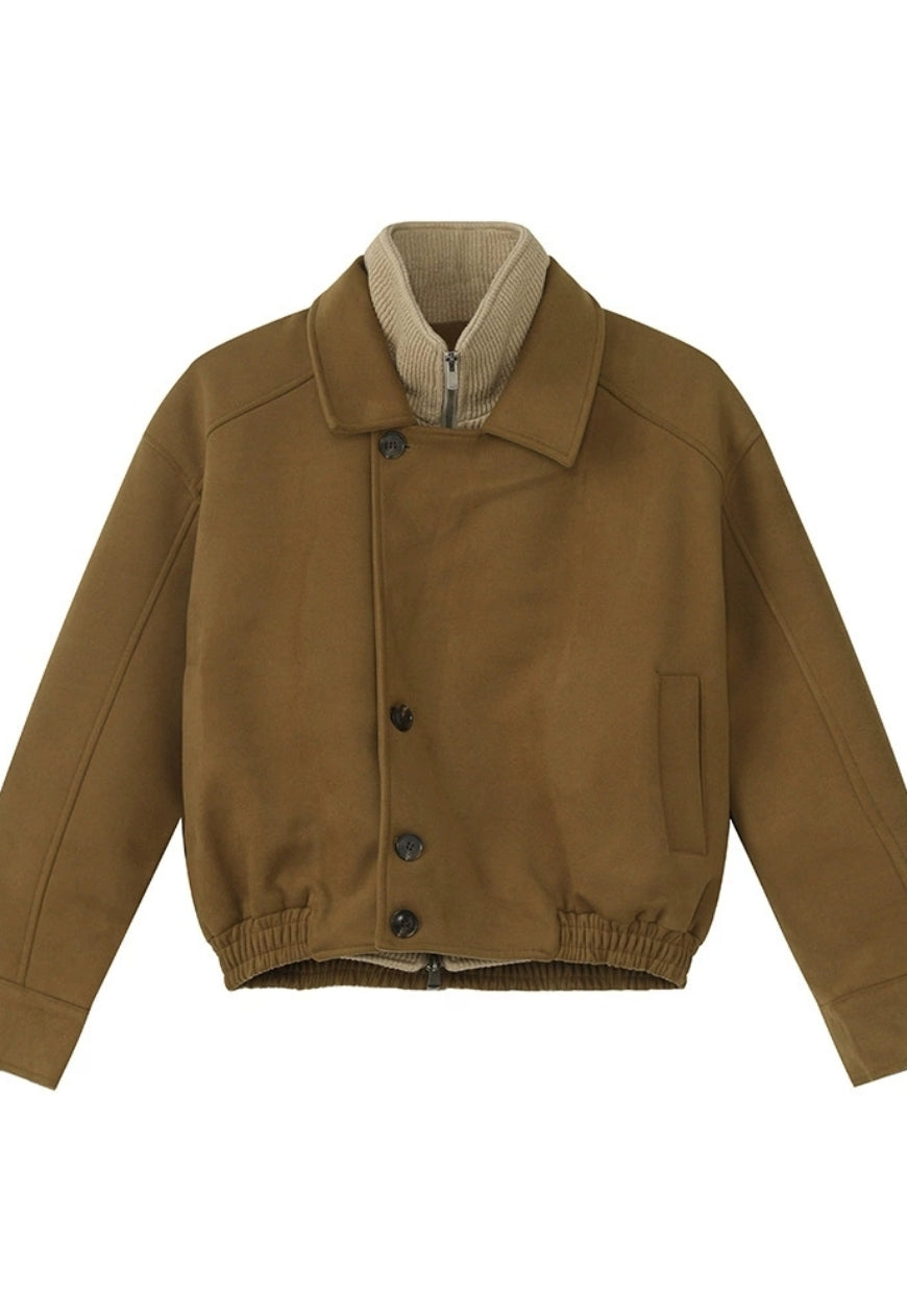 Men's Diamond pattern cotton-padded jacket