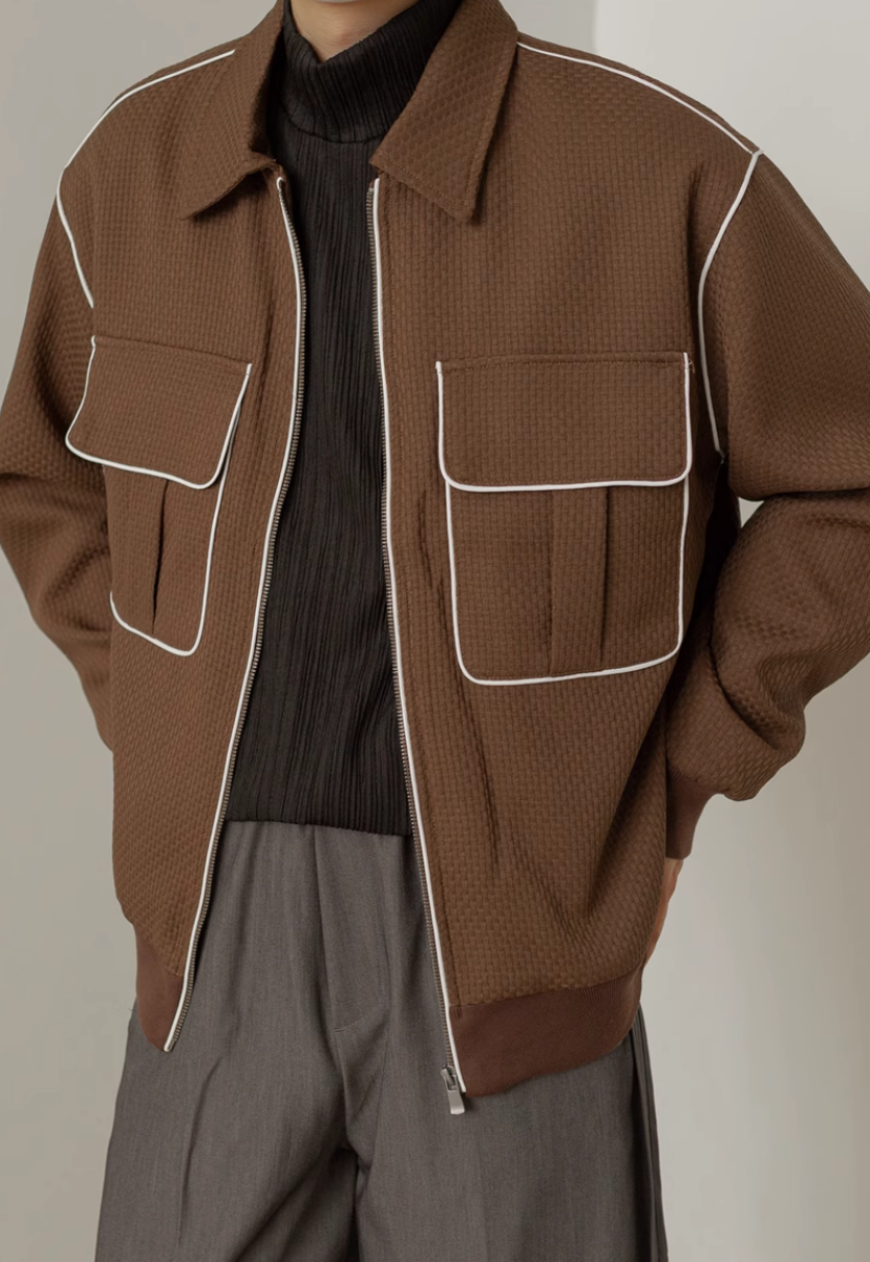 Men's Contrast lapel check jacket