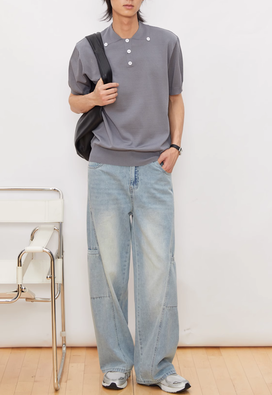 Men's College style POLO shirt