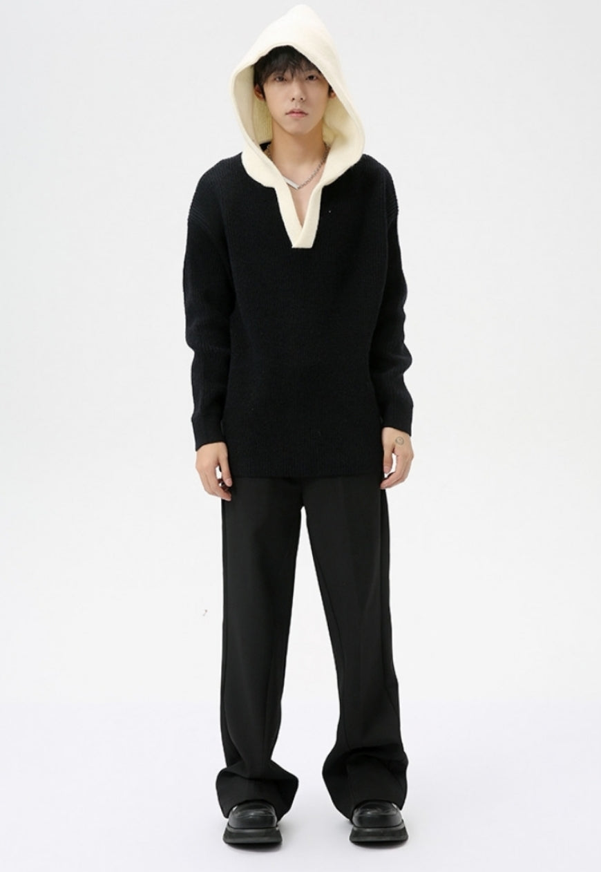 Men's color hooded sweater