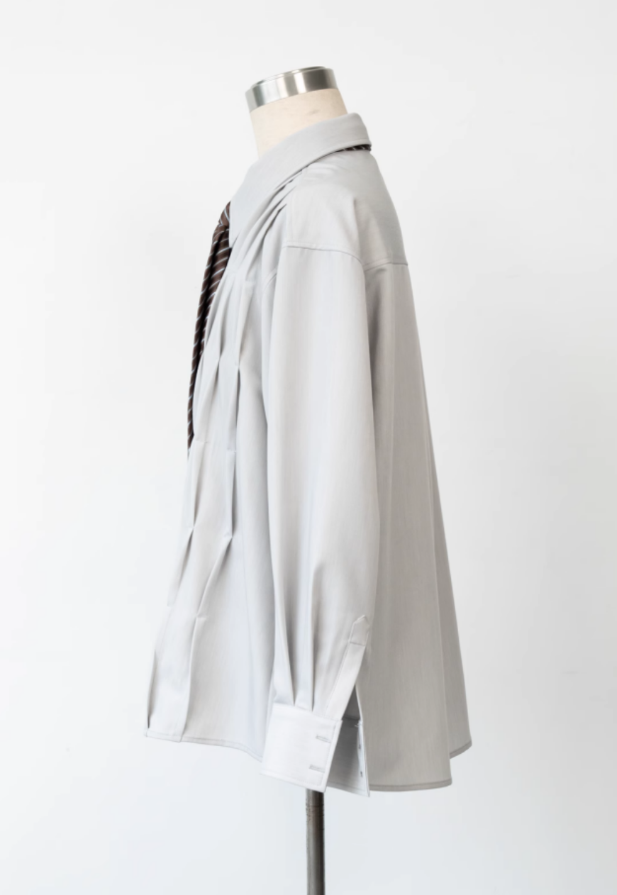 Men's French Vintage Pleated Shirt